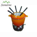 Promotional gifts enameled cheese chocolate fondue set